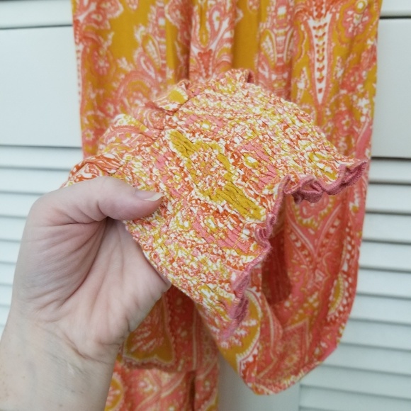 Free People Thinking of You Smocked Jumpsuit XS - Picture 3 of 8